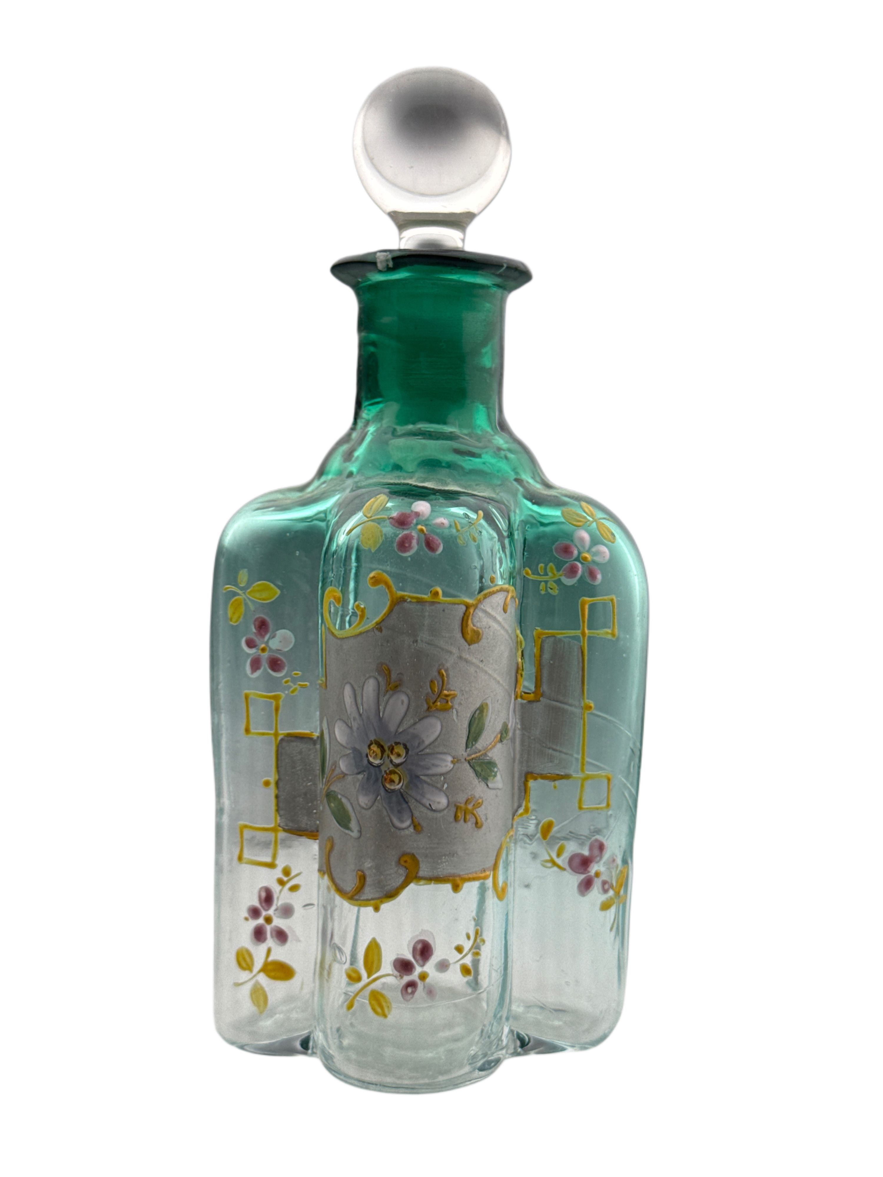 Antique Hand-Blown Glass Perfume Bottle