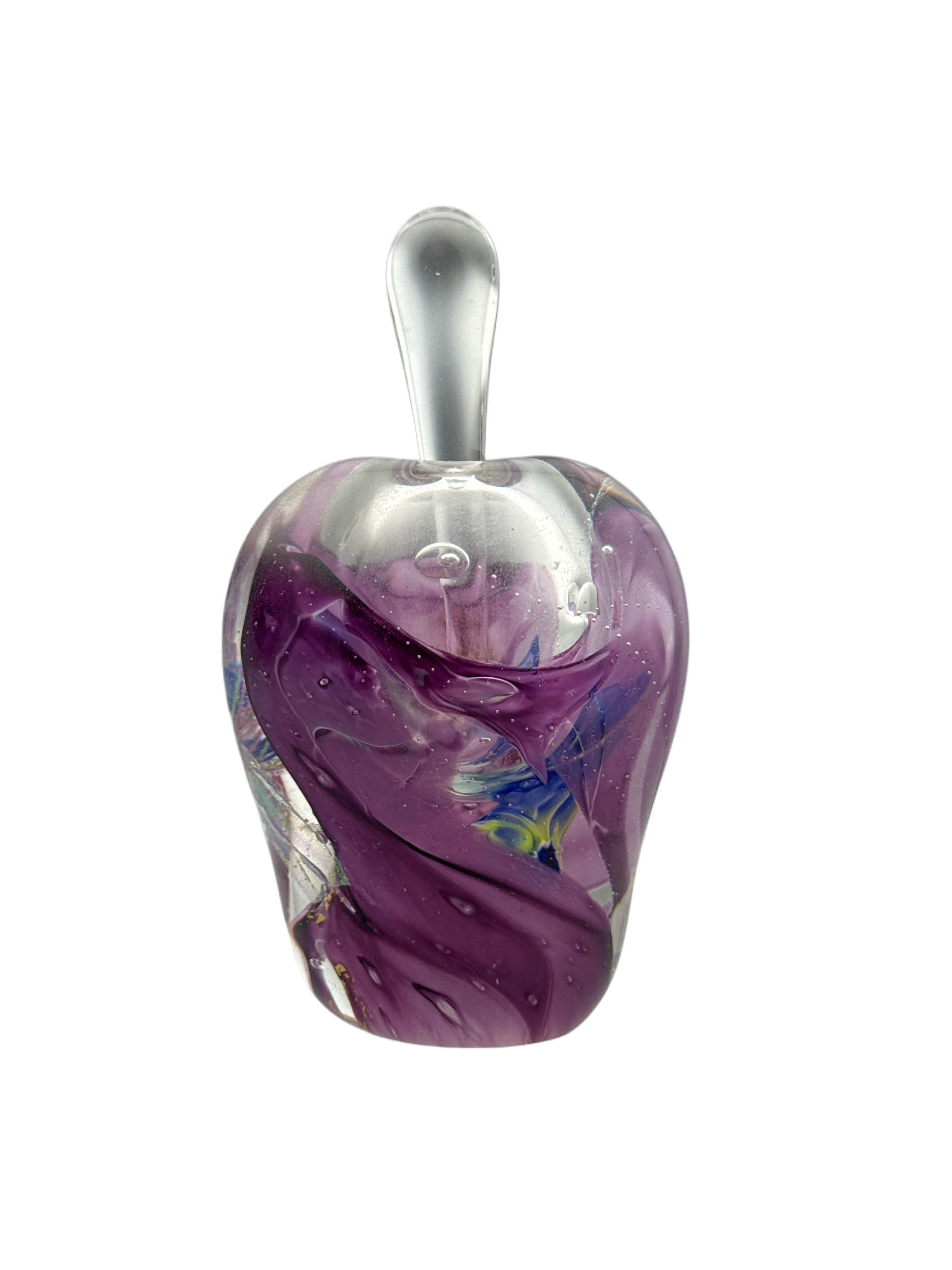 Handcrafted Glass Perfume Bottle with Gold Leaf Decoration